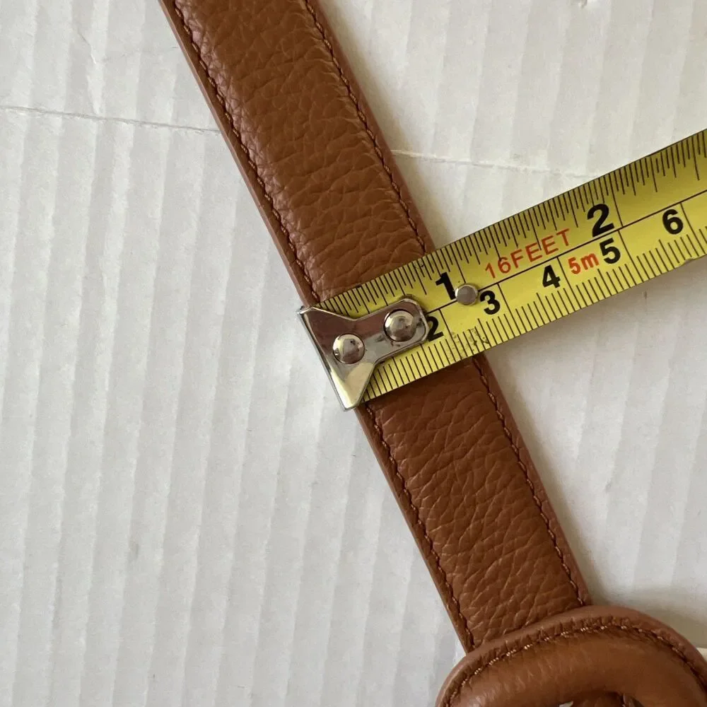 Veronica Beard/GAVAZZENI Leather Belt 90/M Lavanda Tan Brown Made in Italy NWT